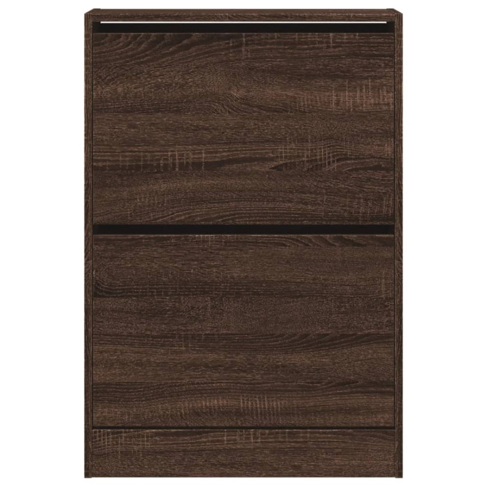 Zapatero de madera de ingeniería marrón roble 60x21x87,5