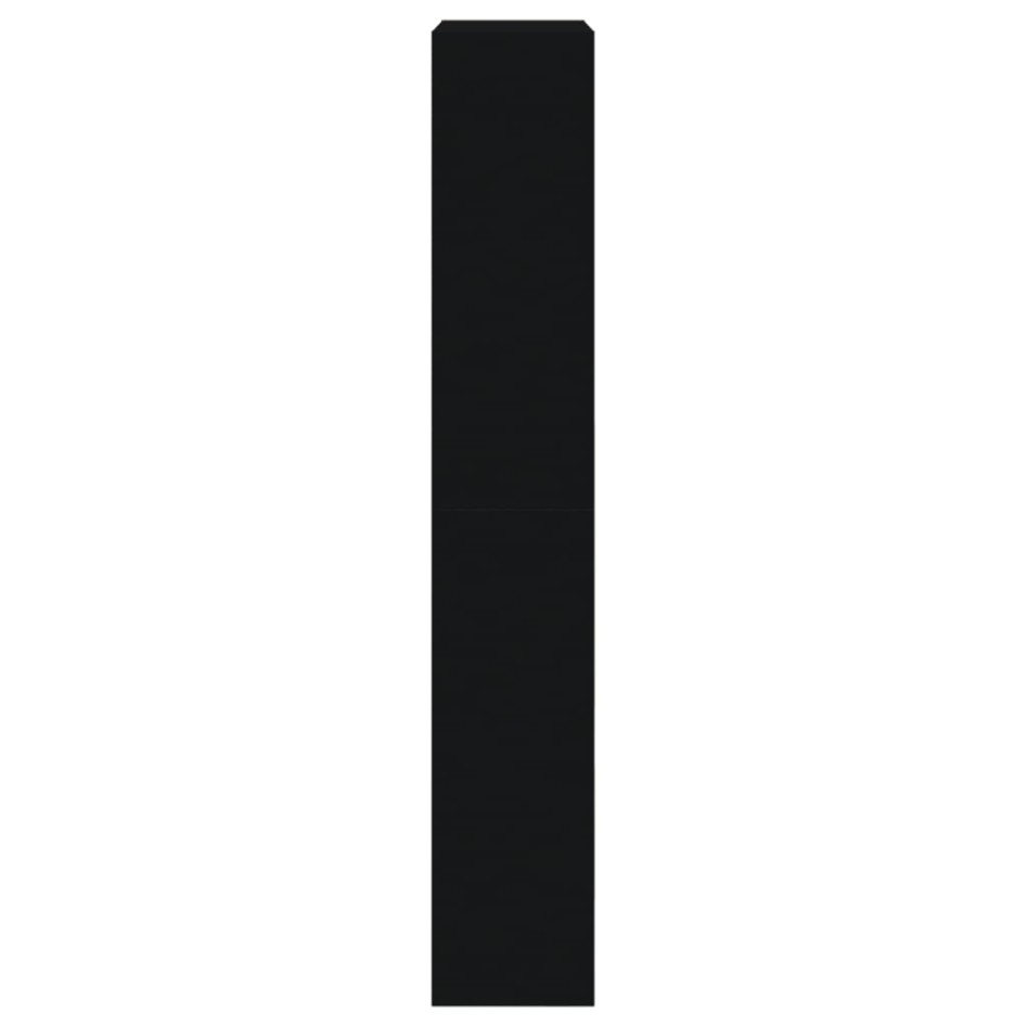 Zapatero de madera de ingeniería negro 60x21x125,5