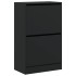 Zapatero de madera de ingeniería negro 60x34x96,5