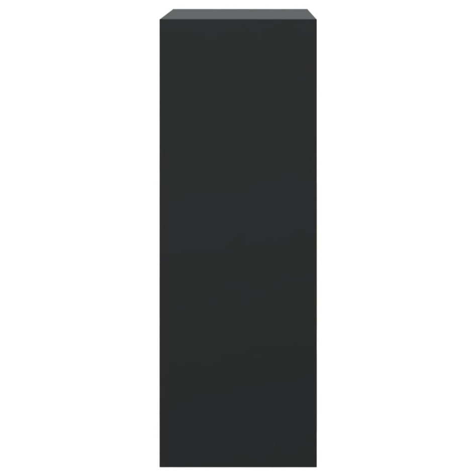 Zapatero de madera de ingeniería negro 60x34x96,5