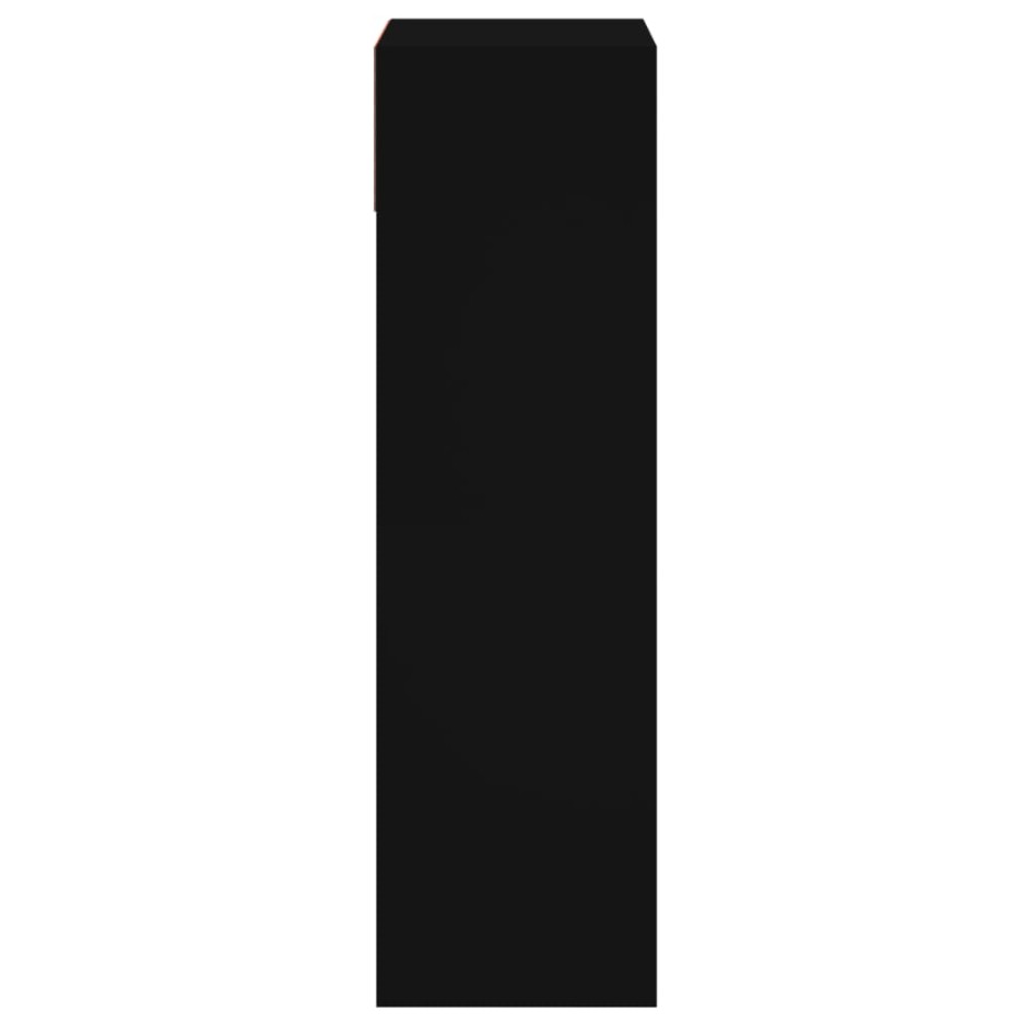 Zapatero de madera de ingeniería negro 60x34x116