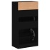 Zapatero de madera de ingeniería negro 60x34x116