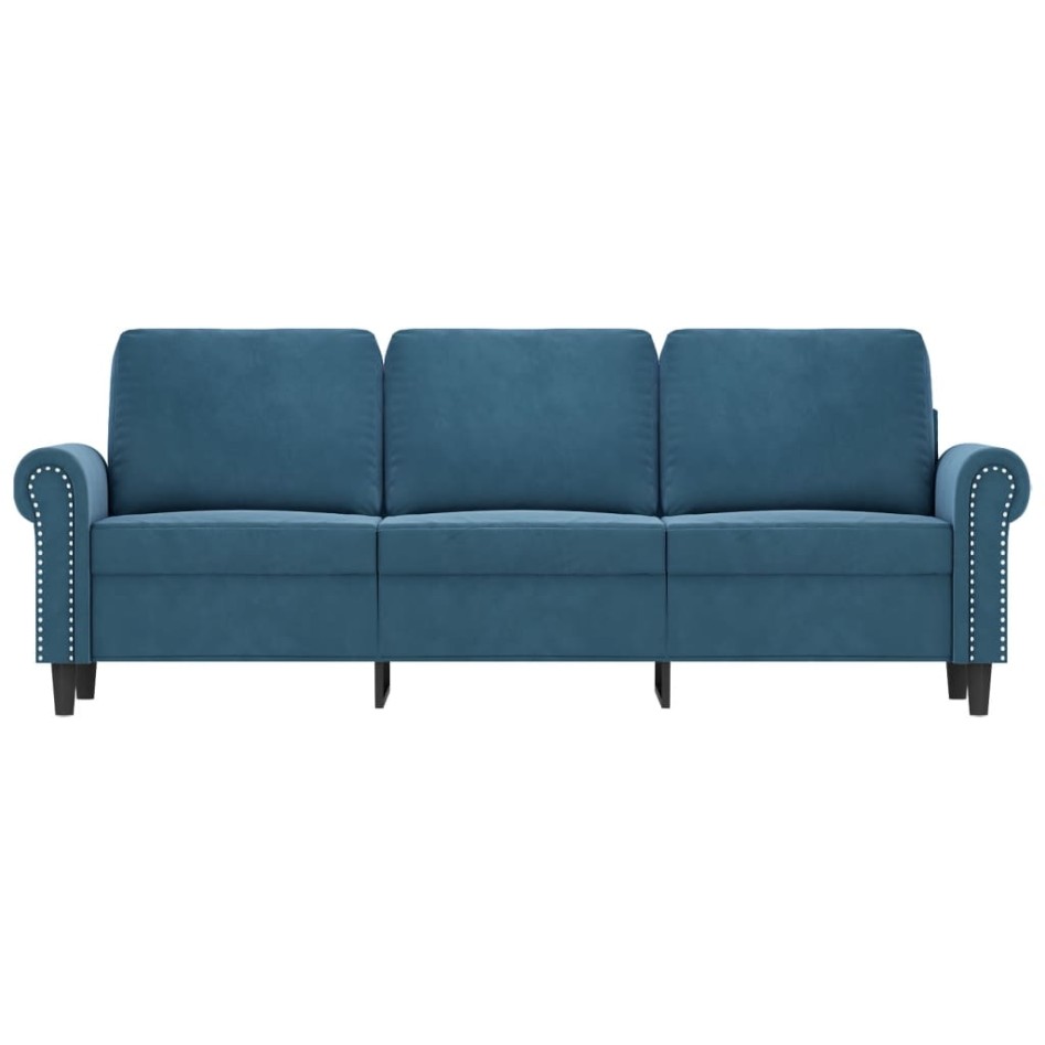 Sofá de 3 plazas terciopelo azul 180