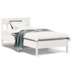 Estructura de cama con cabecero madera de pino blanca 90x200 cm