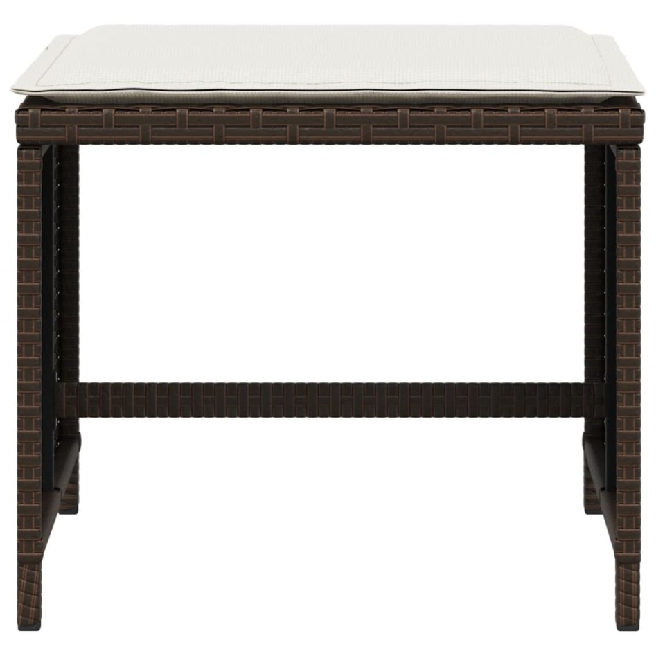 Taburetes de jardín con cojines 4 uds ratán sintético