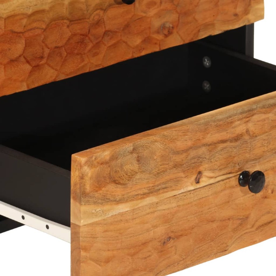 Mesita de noche madera maciza de acacia 50x33x60