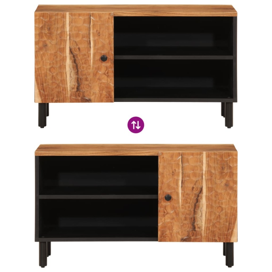Mueble de TV madera maciza de acacia 80x33x46