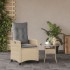 Sillón reclinable de jardín con cojines ratán PE beige