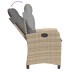 Sillón reclinable de jardín con cojines ratán PE beige