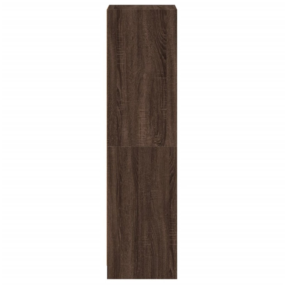 Aparador con puertas de vidrio marrón roble 35x37x142