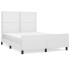 Estructura de cama cabecero cuero sintético blanco 140x200