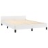 Estructura de cama cabecero cuero sintético blanco 140x200