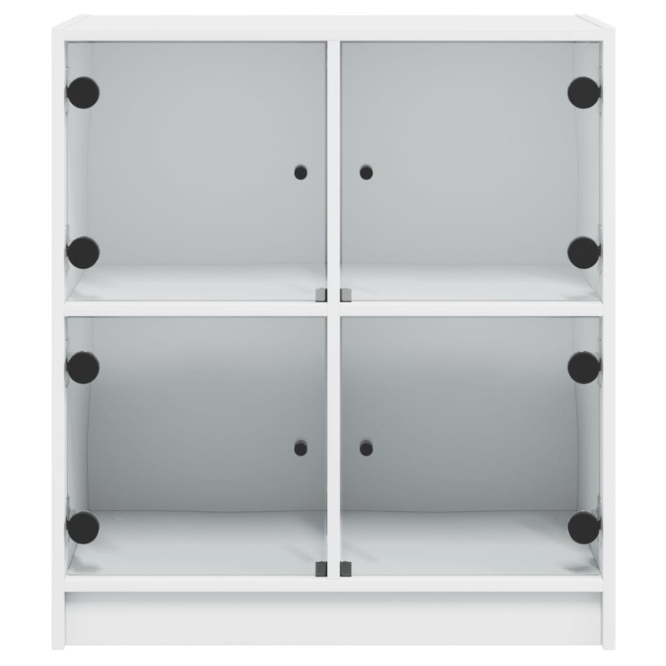 Armario auxiliar con puertas de vidrio blanco 68x37x75,5