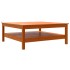 Mesa de centro madera maciza de pino marrón cera 100x100x40