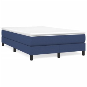 Cama box spring con colchón tela azul 120x190
