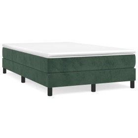 Cama box spring con colchón terciopelo verde oscuro 120x190