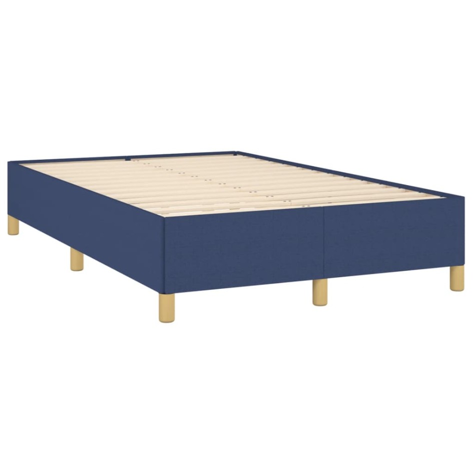 Cama box spring con colchón tela azul 120x190