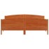 Estructura cama con cabecero madera pino marrón cera 180x200