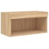 Muebles de TV de pared con luces LED 6 piezas roble