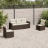 Set comedor de jardín 5 piezas y cojines ratán sintético