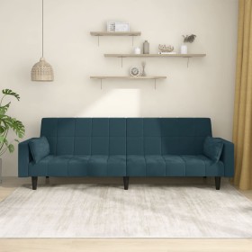 Sofá cama de 2 plazas con dos almohadas terciopelo