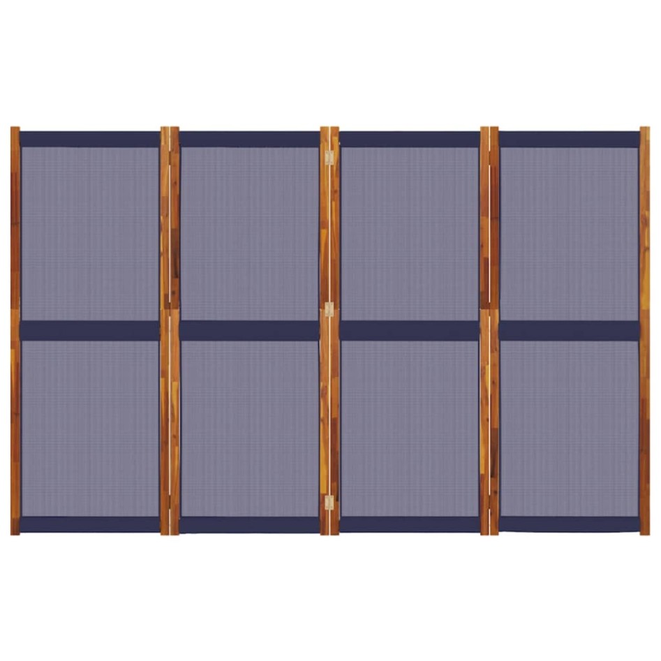 Biombo divisor de 4 paneles azul oscuro 280x180