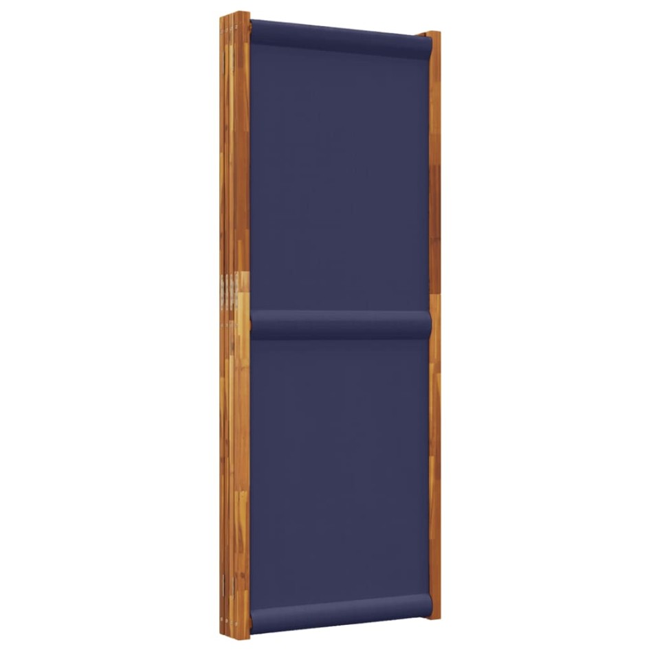 Biombo divisor de 4 paneles azul oscuro 280x180