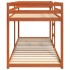 Litera de madera maciza de pino marrón cera 75x190