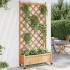 Jardinera con enrejado y ruedas madera maciza de abeto