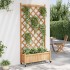 Jardinera con enrejado y ruedas madera maciza de abeto
