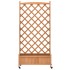 Jardinera con enrejado y ruedas madera maciza de abeto