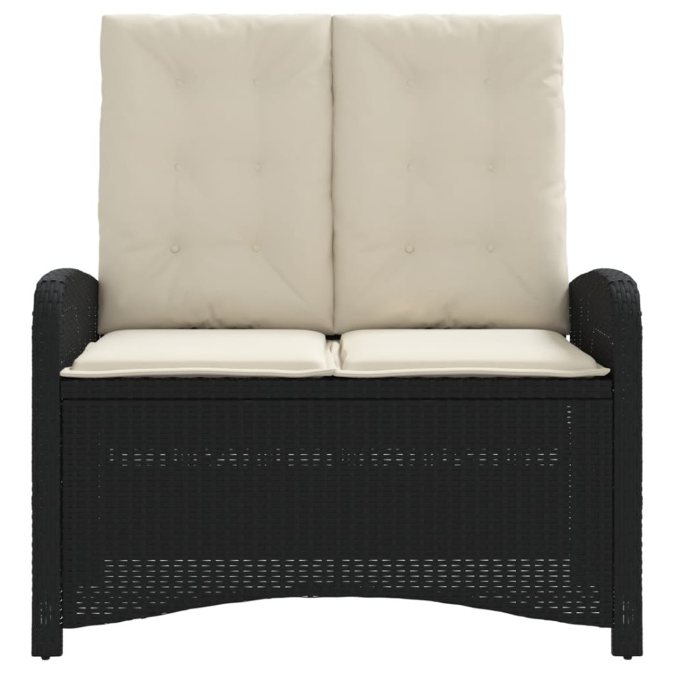 Sillón reclinable de jardín con cojines ratán sintético