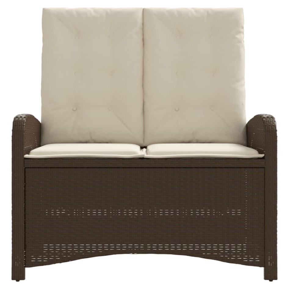 Sillón reclinable de jardín con cojines ratán sintético