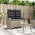 Sillón reclinable de jardín con cojines ratán sintético