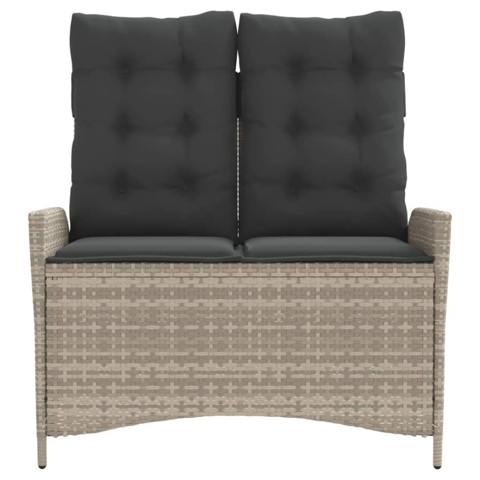 Sillón reclinable de jardín con cojines ratán sintético