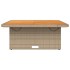 Mesa de jardín madera de acacia y ratán PE beige 110x110x71