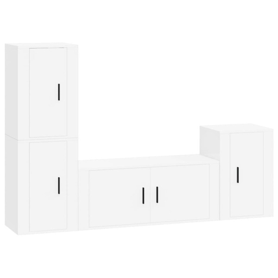 Set de muebles para TV 4 piezas madera contrachapada