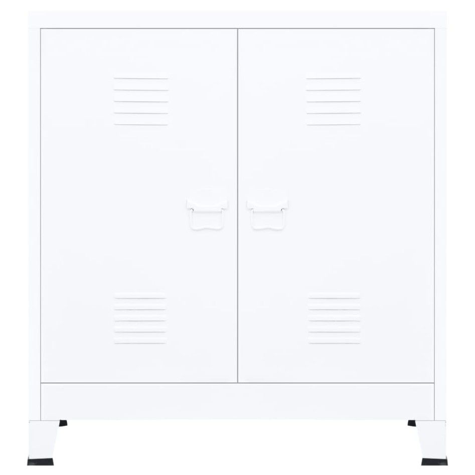 Baúl de almacenaje industrial acero blanco 90x40x100