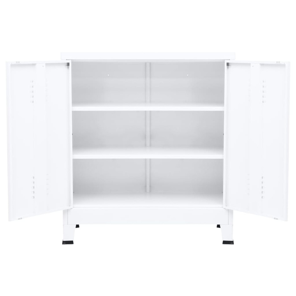 Baúl de almacenaje industrial acero blanco 90x40x100