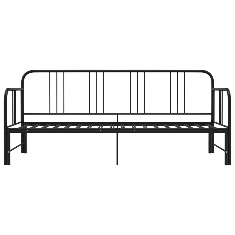 Estructura de sofá cama extraíble metal negro 90x200