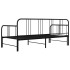Estructura de sofá cama extraíble metal negro 90x200