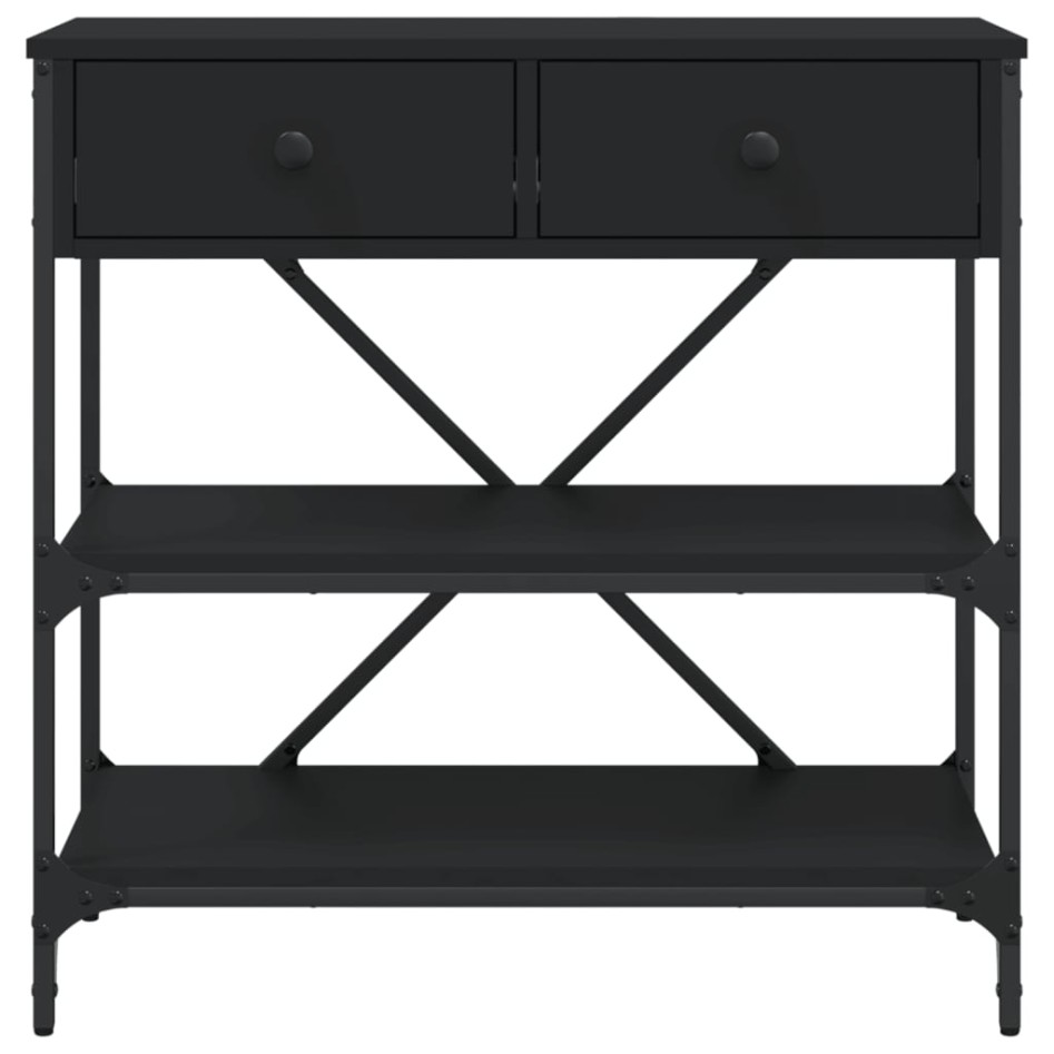 Mesa consola madera de ingeniería negro 75x34,5x75