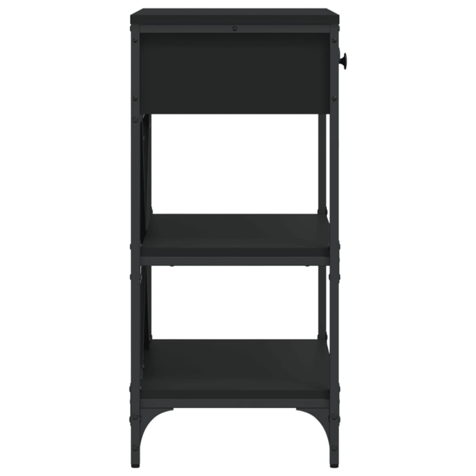 Mesa consola madera de ingeniería negro 75x34,5x75