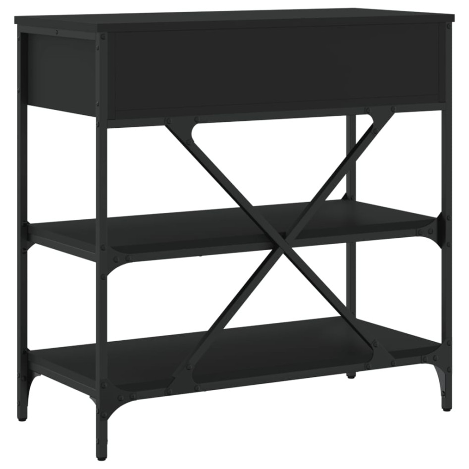 Mesa consola madera de ingeniería negro 75x34,5x75