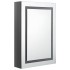 Armario de baño con espejo LED gris brillante 50x13x70
