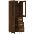 Aparador alto madera contrachapada marrón roble 69,5x34x180