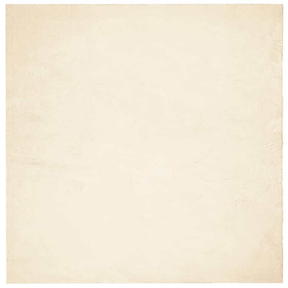 Alfombra de pelo corto suave lavable HUARTE crema 240x240