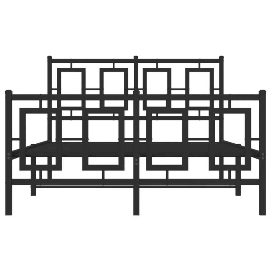 Estructura de cama cabecero y estribo metal negro 120x200