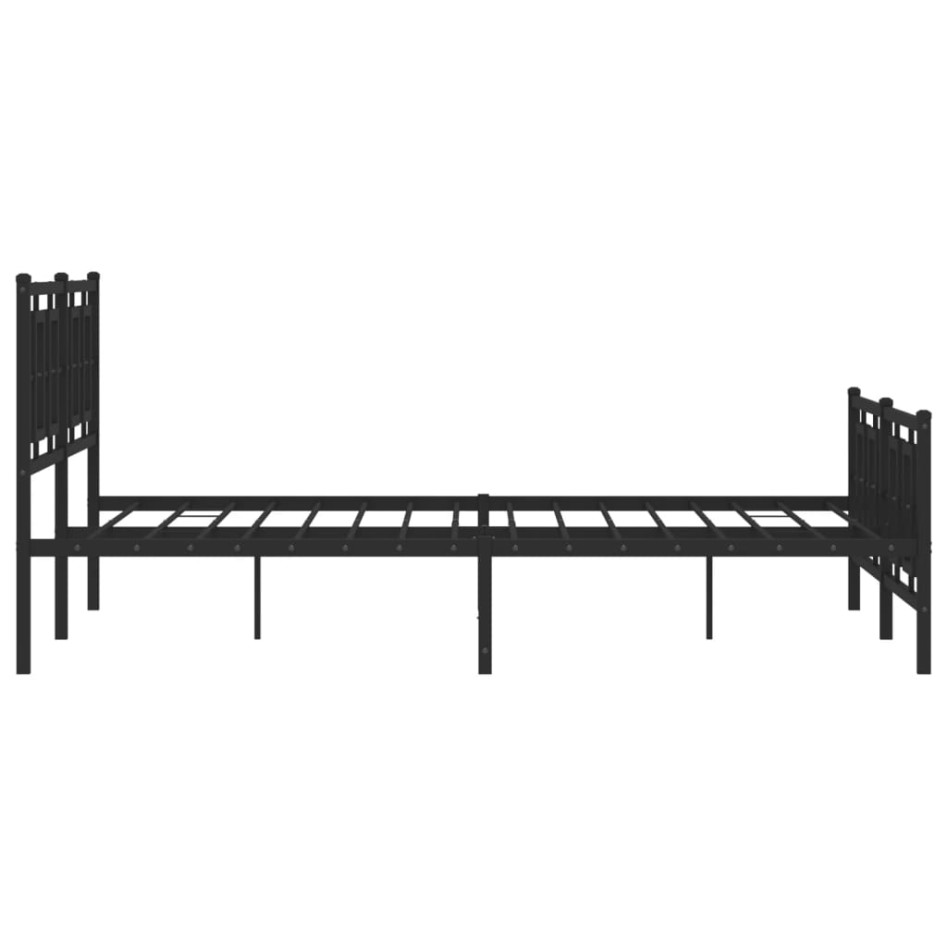 Estructura de cama cabecero y estribo metal negro 160x200