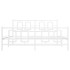 Estructura cama metal con cabecero y estribo blanco 150x200